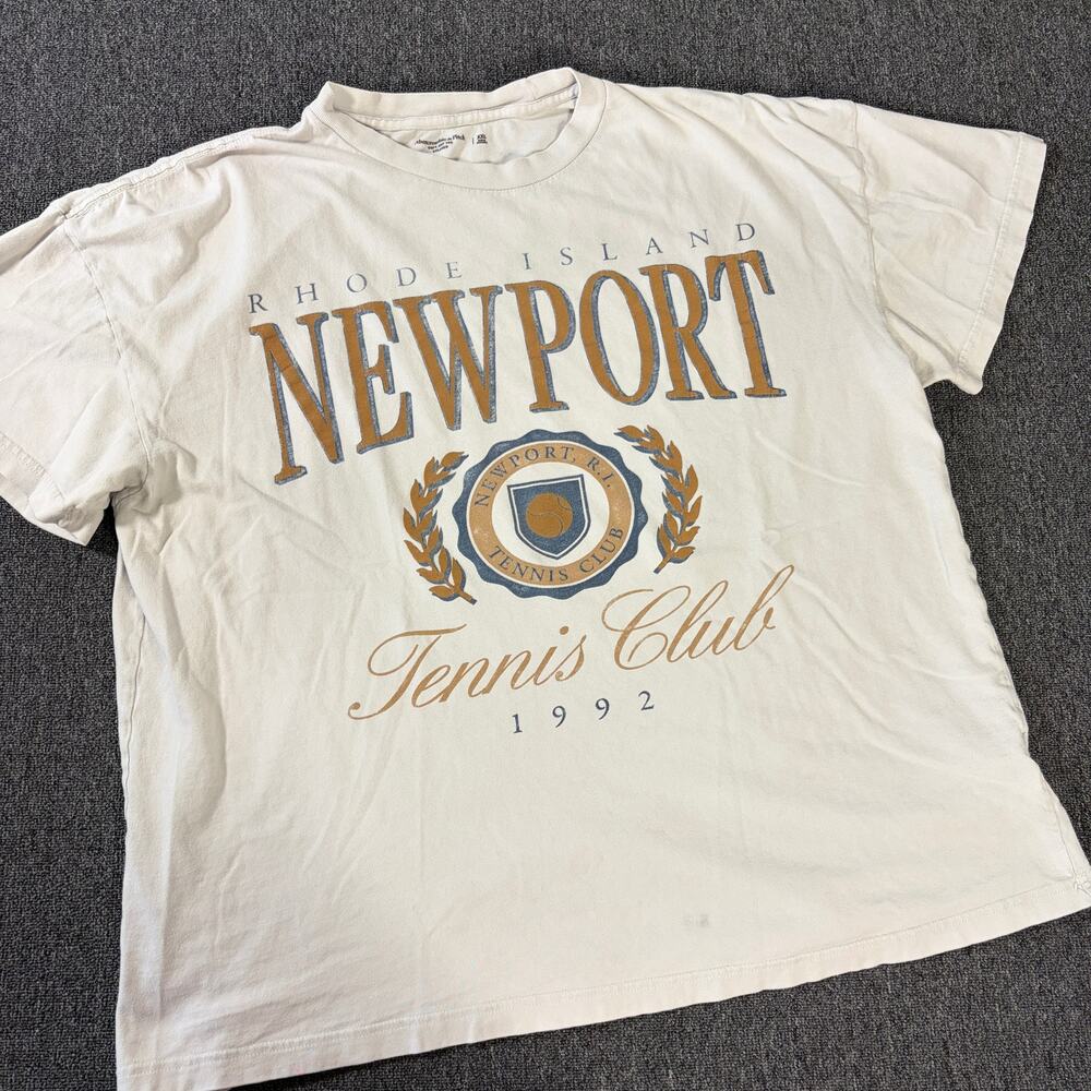 Vintage Y2k Abercrombie & Fitch Newport Tennis Club Soft Af Relaxed Tee XXL